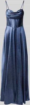 Mascara Abendkleid mit Herz-Ausschnitt in Blau, Gr&ouml;&szlig;e 36