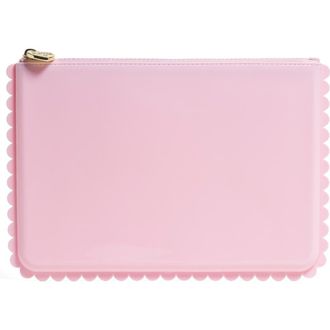 Stoney Clover Lane Jelly Scalloped Flat Pouch in Flamingo at Nordstrom