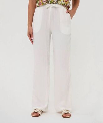 Esqualo Wide-Leg Drawstring Waist Trouser In White