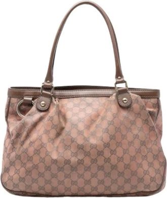 Gucci Pre-owned Shoulder Bags, female, Brown, Size: ONE SIZE Pre-owned Canvas Shoulder Bag