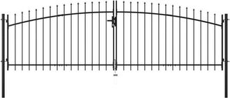 vidaXL Puerta Doble Para Valla Con Puntas De Lanza 400x150 Cm Vidaxl