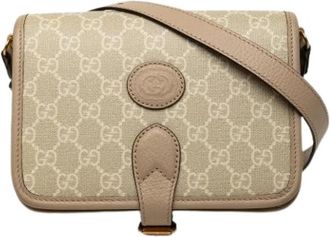 Gucci Pre-owned Crossbody Bag - Dames - Vintage Schoudertas - Beige - ONE Size - Leer - Vintage