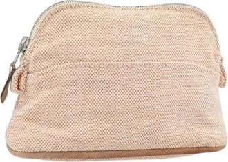 Herm&egrave;s Pre-owned Pouch - Dames - Vintage Tassen - Beige - ONE Size - Leer - Vintage