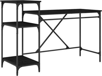 vidaXL Escritorio Roble Negro 135 X 50 X 90 Cm Madera Contrachapada Vidaxl