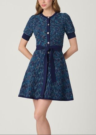 Shoshanna Harriet Melange Knit Dress in Blue Melange at Nordstrom, Size Medium