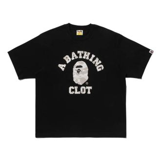 A Bathing Ape BAPE X Clot Camo College Relaxed Fit T-Shirt Black 0ZXTEM936101P-BLK