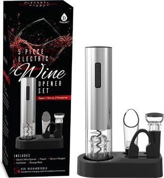 Pursonic 5pc Electric Wine Opener Set