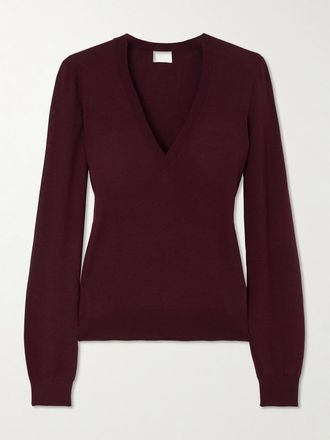 Saint Laurent Pullover In Lana - Bordeaux