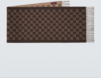Gucci GG fringed cashmere scarf