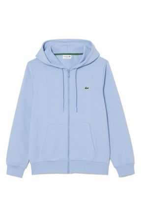Lacoste Lightweight Cotton Fleece Zip Hoodie in Aphylla at Nordstrom, Size 8