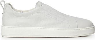 Santoni Leren Slip-On Sneaker - Heren - Sneakers - Wit - 41 EU - Leer - Schoenen