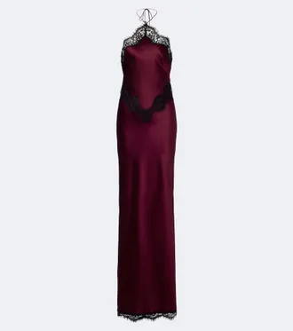 Retrof&ecirc;te Retrof&ecirc;te Everly lace-trimmed satin maxi dress