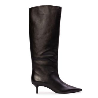Black Suede Studio Sutton 50 Knee-high Boot in Black Leather at Nordstrom, Size 38.5