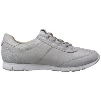 Mephisto Dames Metallic Zilveren Wandelsneaker - Dames - Sneakers - Grijs - 36 EU - Leer - Schoenen