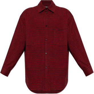 Balenciaga Overhemden, Heren, Rood, S, Katoen, Gestreepte Casual Shirt
