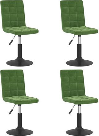 vidaXL Sillas De Comedor Giratorias 4 Unidades Terciopelo Verde Oscuro Vidaxl