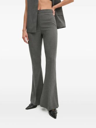 Gestuz Flared Trousers - women - Recycled Polyester/Viscose/Elastane - 38 - Grey