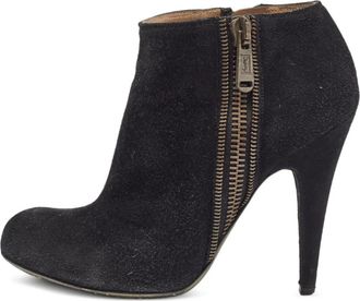 Saint Laurent Stivali in pelle scamosciata con zip 110mm - Nero