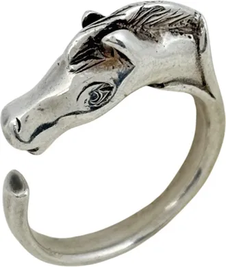Herm&egrave;s Silver Silver 925 Band Ring (Pre-Owned)