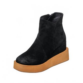Antelope Womens Urban Platform Ankle Boots In Black Suede
