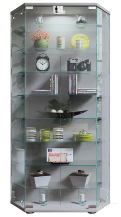 ebuy24 Ebuy24 - Vitrina De Vidrio Vcm De Pie Vitrina De Vidrio Con Vidrio De Seguridad Esg Dimensiones Aprox. Al. 114 X An. 83 X T. 17 Cm Soporte Vitrina Vid