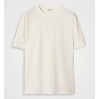 Burberry Check Cursive Logo Cotton T-shirt, Size Medium