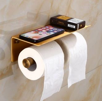 OEM Portarrollos De Papel Higi&eacute;nico De Aluminio De Doble Columna - Doble Rollo, Pr&aacute;ctico Y Elegante Para El Ba&ntilde;o 25,511,58cm - Antiguo