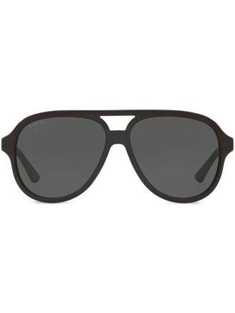 Gucci GG0668S zonnebril met piloten montuur - Zwart