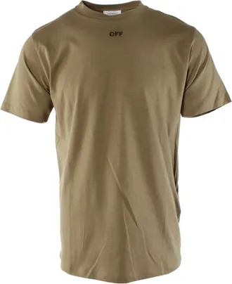 Off-white Stitch T-shirt - Heren - T-shirts - Bruin - S - Katoen - Tops