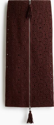 H&M Jupe im H&auml;kellook - Dunkelbraun