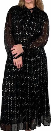 Elan Polka Dot And Sheer Maxi Dress In Black
