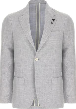 Lardini Giacca Roma Blazer - Heren - Blazers - Grijs - 2XL - Leer - Jassen