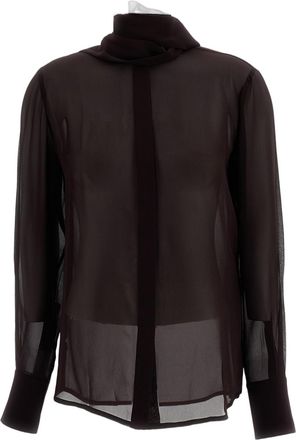 7 For All Mankind Burgundy Tie-Bow Silk Shirt