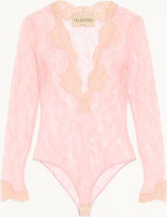 Valentino Body In Pizzo Stretch Donna ROSA XL