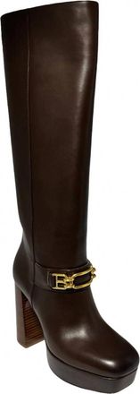 Bally Womens Deanne Knee-High Leather Boots In Ebano
