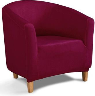 OEM Funda Para Sill&oacute;n - Terciopelo Suave - Borgo&ntilde;a - Para Sillones Club Chesterfield Toad - Ancho 65-95 Cm Altura 70-90 Cm - 1 Unidad
