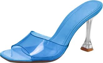 Generic Womens Elegant Summer Slippers, Summer Slippers with Footbed, Flat Non-Slip Beach Shoes, Stiletto Heel, Casual High Heels Sandals, Breathable Womens S