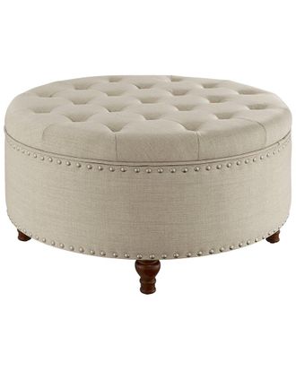 Linon Dnu Uprofitable Linon Bella Round Storage Ottoman