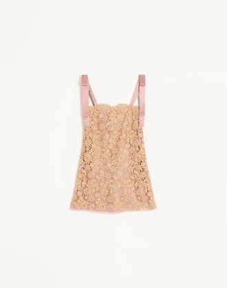 Valentino Short Guipure Dress with Fleur A Jours Flower Mix Woman BEIGE 38