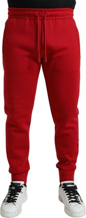 Dolce & Gabbana Mens Red Cotton Joggers Pan75045 - Size EU 46 (Mens)
