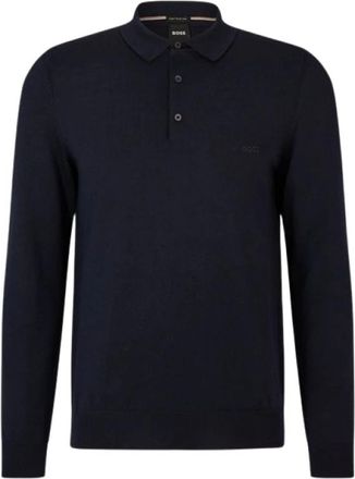 HUGO BOSS Bono-L - Heren - Ronde hals truien - Blauw - 2XL - Wol - Truien & Vesten