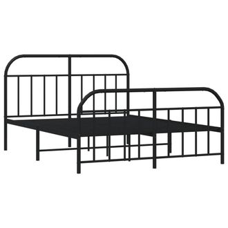 Berkfield Home Metal Bed Frame with Headboard & Footboard Black 140x190 cm