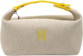 Herm&egrave;s Pre-owned Mini Bags, female, Beige, Size: ONE SIZE Pre-owned Canvas Pouch