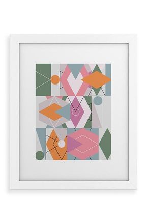 Deny Designs Graphic Framed Wall Art in White Frame 13X19 at Nordstrom