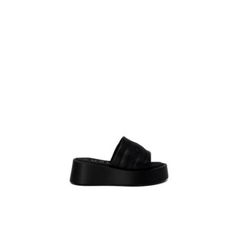 Furla Black Leather Womens Slippers