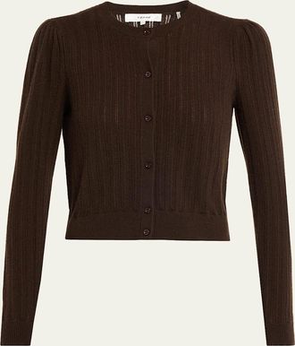 Frame Denim The Ladder Pointelle Cashmere Cardigan