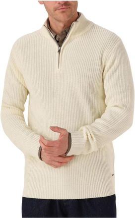 Dstrezzed Skipper Ribknit Half Zip Sweater - Heren - V-hals truien - Beige - S - Truien & Vesten