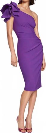 Joseph Ribkoff Lux Twill One-Shoulder Sheath Dress In Majesty