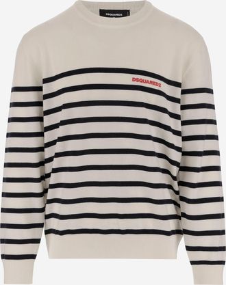 Dsquared2 Wool Sweater With Striped Pattern