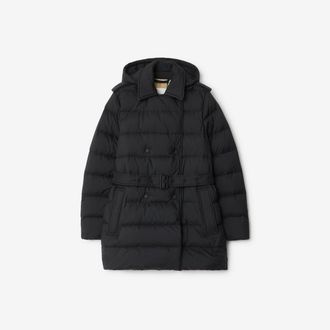Burberry Short Nylon Hooded Puffer Coat, Size: XXS